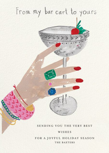 Jeweled Toast - Holiday Card by Mr. Boddington's Studio