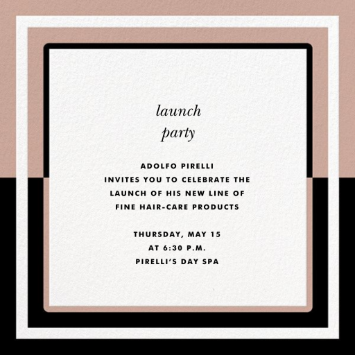 Colorblocked Border - Launch Party Invitation by kate spade new york