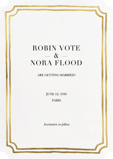 Double Border Indented Corners - Save the Date by Sugar Paper