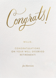 Golden Congrats - Congratulations Card by Rifle Paper Co.