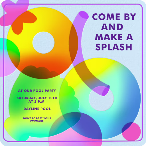 Rainbow Haze - Pool Party Invitation by Hello!Lucky