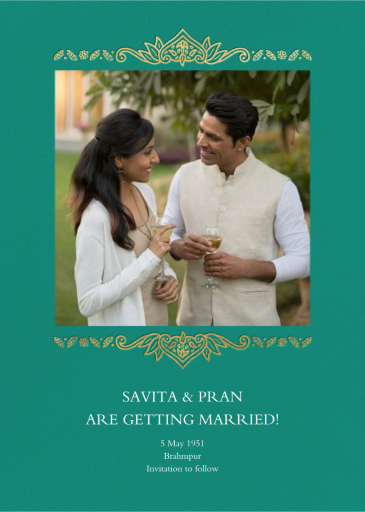 Dvaar (Photo Save the Date) - Indian Wedding Invitation by Paperless Post