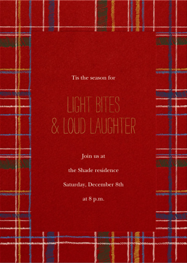 Contemporary Plaid - Christmas Party Invitation by Paperless Post
