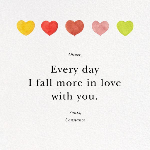 Row of Hearts - Valentine's Day Card by Felix Doolittle