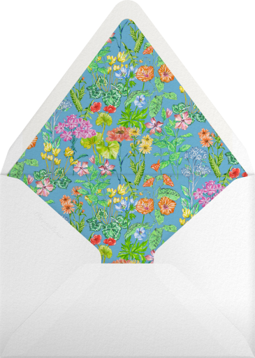 Baby Blue Wildflower Frame Invitation Envelope