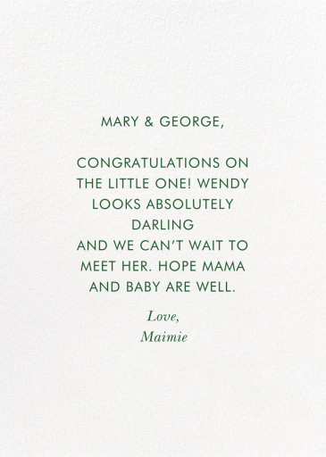 Menagerie Baby - Retirement Card by Rifle Paper Co. - Back