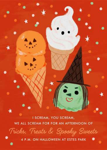 Spooky Ice Cream Treats Invitation
