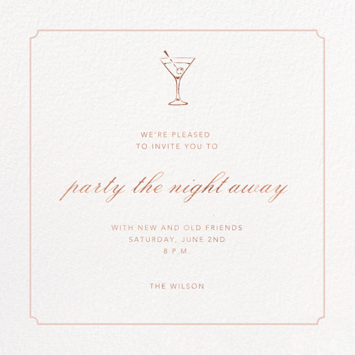 Indented Rounded Corners - Cocktail Party Invitation by Paperless Post