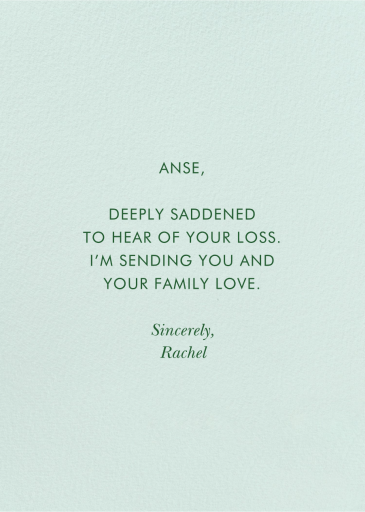 Laurel Sympathy - Sympathy Card by Rifle Paper Co. - Back