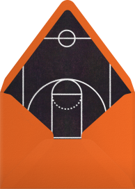 Flaming Basketball Hoop Party Invitation Envelope