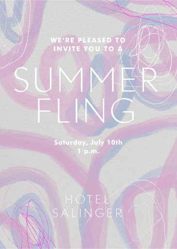 Scribble Art - Summer Party Invitation by Gold Rush Paper