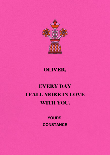 Forever Favorite (Nolan Pelletier) - Love and Romance Card by Red Cap Cards - Back