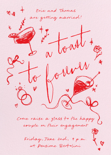 Forever Toast - Engagement Party Invitation by Paperless Post