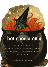 Vintage Witch Cauldron Invitation