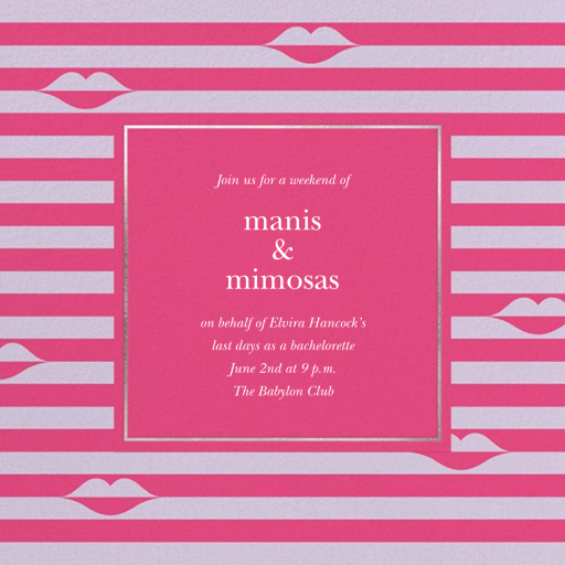 Sealed Lips - Bachelorette Party Invitation by kate spade new york