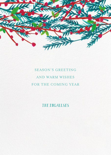 Garland on the Grid - Holiday Card by Mr. Boddington's Studio - Back