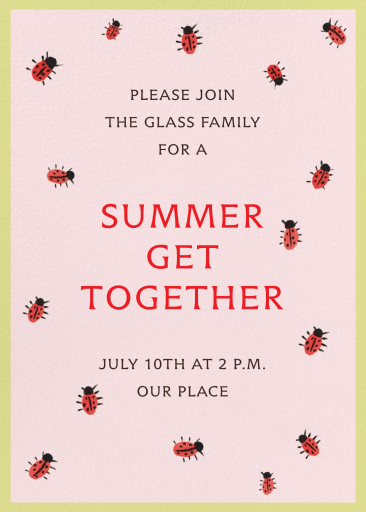 Leisurely Ladybugs - Summer Party Invitation by Mr. Boddington's Studio