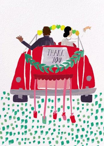The Newlyweds Car - Thank You Card by Mr. Boddington's Studio