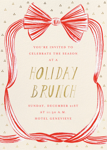 Red Ribbon - Holiday Party Invitation by Mr. Boddington's Studio