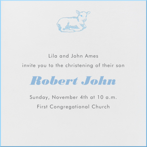 Little Lamb - Baptism & Christening Invitation by Paperless Post
