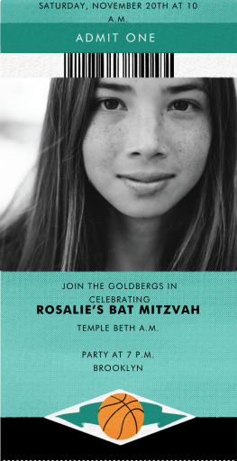 Courtside Seats - Bar & Bat Mitzvah Invitation by Paperless Post