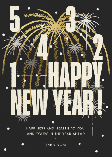 Foil Fireworks - New Year's Card by Paperless Post