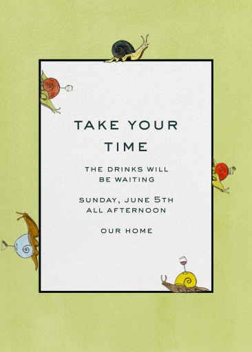 Whimsical Snail Border Invitation