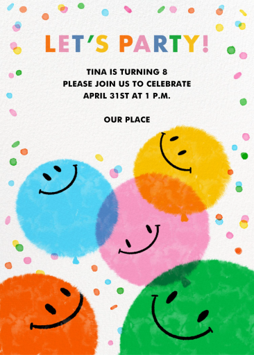 Colorful Smiley Face Invitation