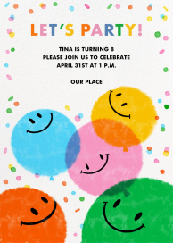 Colorful Smiley Face Invitation