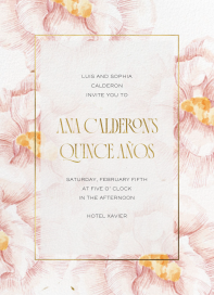Pink Petals - Quinceañera Invitation by Sketch Design Studio