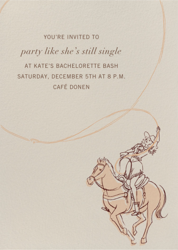 Cowgirl - Bachelorette Party Invitation by Paperless Post