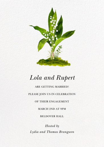 Muguet - Engagement Party Invitation by Felix Doolittle