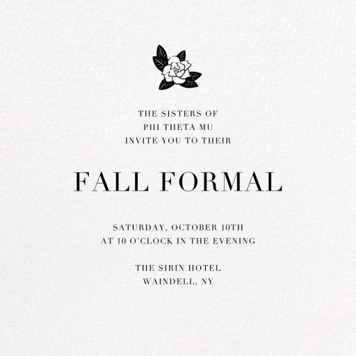 Ivory Plain - Sorority Event Invitation by Paperless Post