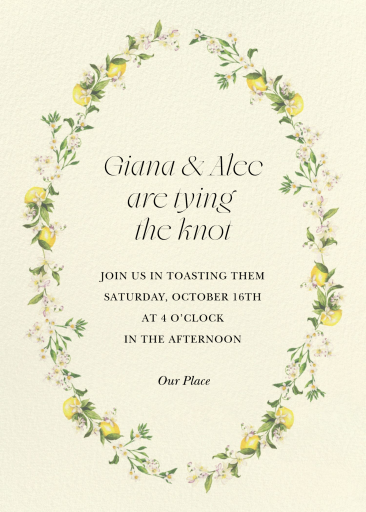 Citrus and Petals - Bridal Shower Invitation by  Monique Lhuillier