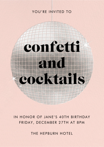 Sparkly Disco Ball - Birthday Invitation by Paperless Post