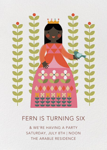 Princess and Flora - Birthday Invitation by Petit Collage