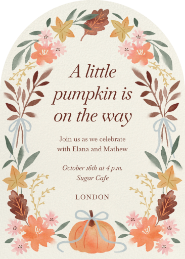 Autumn Pumpkin Floral Invitation