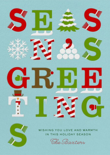 Scarves, Skates & Snowflakes - Christmas Card by Paperless Post