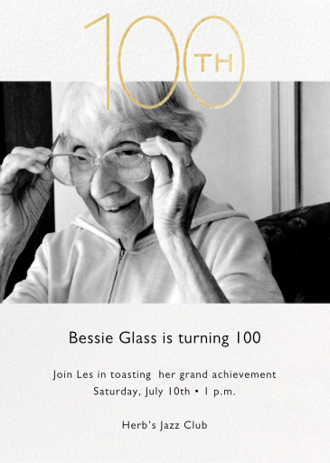 Decade Photo - 100th Birthday Invitation by Paperless Post