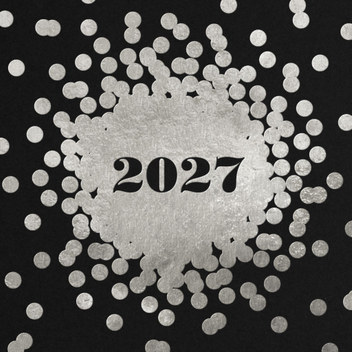 Silver Confetti 2027 Card