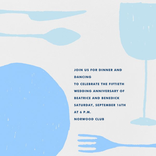 Place Setting - Square - Anniversary Invitation by Paperless Post