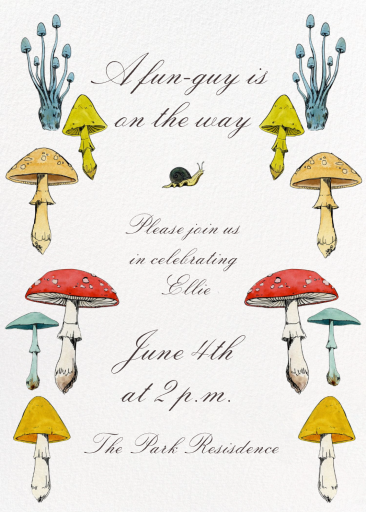 Whimsical Mushroom Invitation