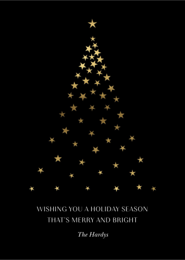 Starry Golden Tree - Holiday Card by Paperless Post