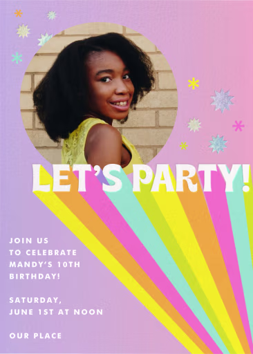 Groovy With Photo - Birthday Invitation by Hello!Lucky