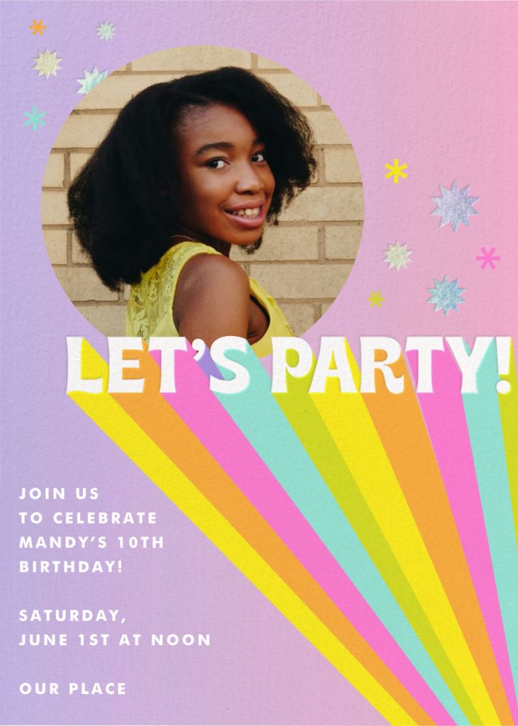 Groovy With Photo Invitation