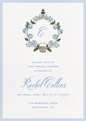 Gardenia Wreath (Riley Sheehey) - Bridal Shower Invitation by Dogwood Hill