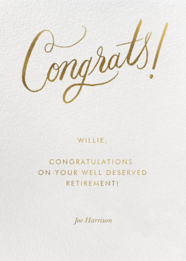 Golden Congrats - Greeting Card by Rifle Paper Co.