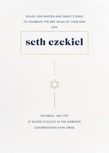 Momentous - Bris/Baby Naming Invitation by Paperless Post