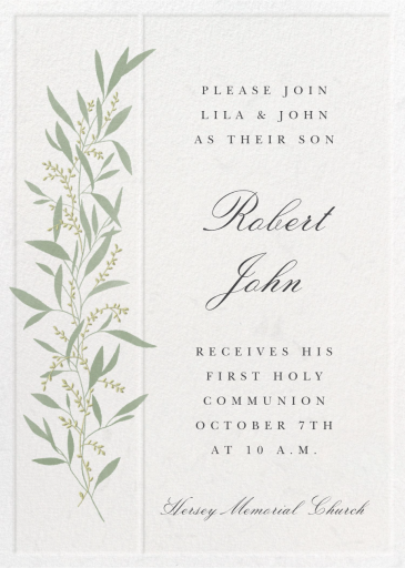 Untamed Grace - First Communion Invitation by Paperless Post