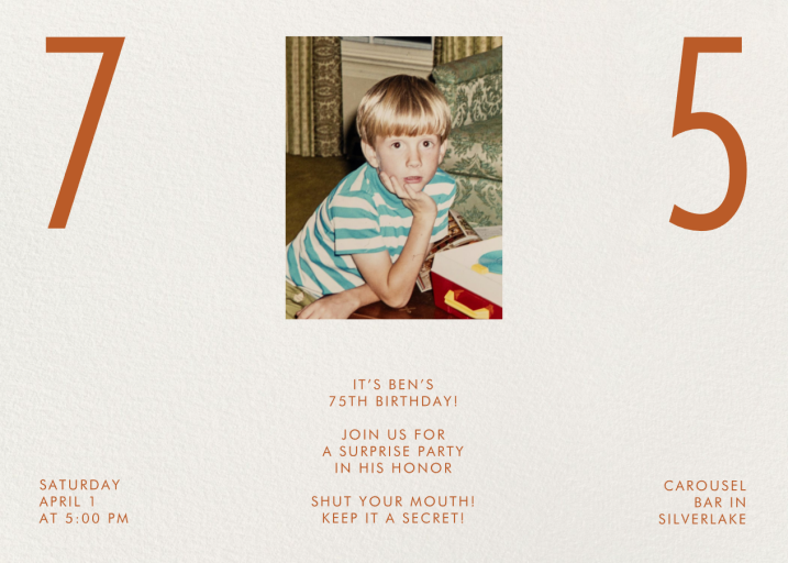 Time Capsule - 75th Birthday Invitation by Goods Gang